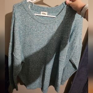 Pulse Blue Crew Neck Sweater Soft Texture